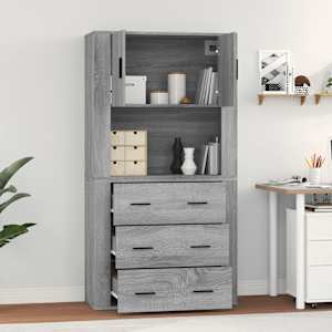 Skříň highboard šedá sonoma kompozitní dřevo - obrázek 3
