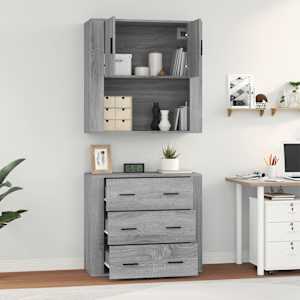 Skříň highboard šedá sonoma kompozitní dřevo - obrázek 5