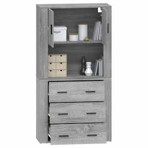 Skříň highboard šedá sonoma kompozitní dřevo - obrázek 7