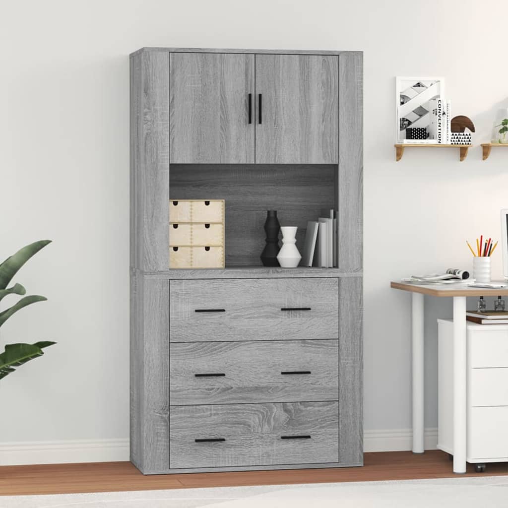 Skříň highboard šedá sonoma kompozitní dřevo