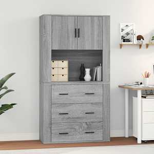 Skříň highboard šedá sonoma kompozitní dřevo - obrázek 1