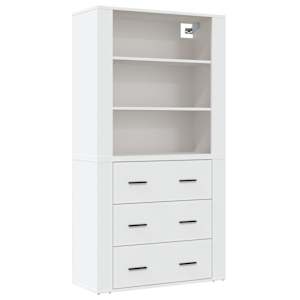 Skříň highboard bílá kompozitní dřevo - obrázek 2