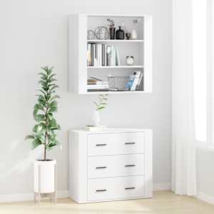 Skříň highboard bílá kompozitní dřevo - obrázek 3