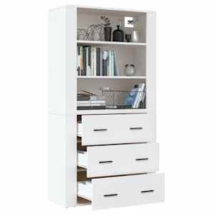 Skříň highboard bílá kompozitní dřevo - obrázek 5