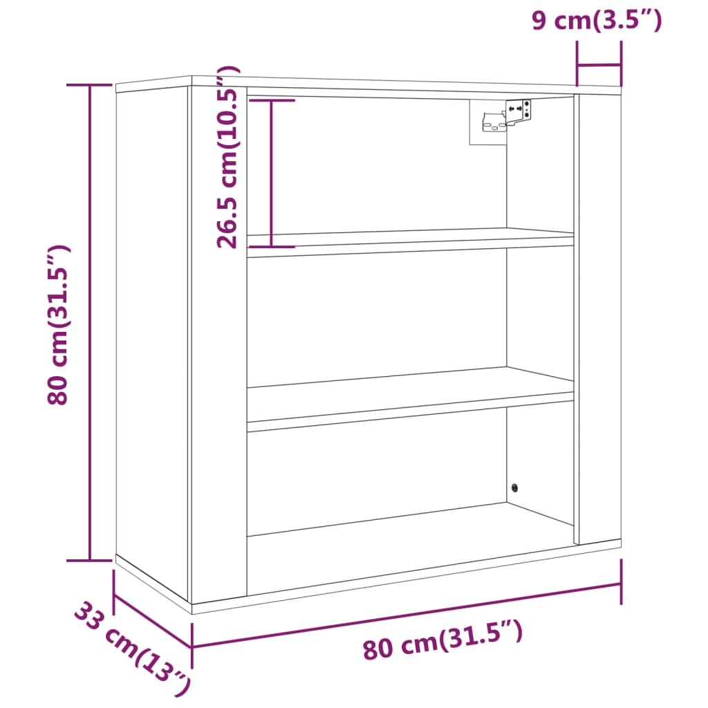 Stylowa szafka 80x33x70 cm + nadstawka 80x33x80 cm, czarny