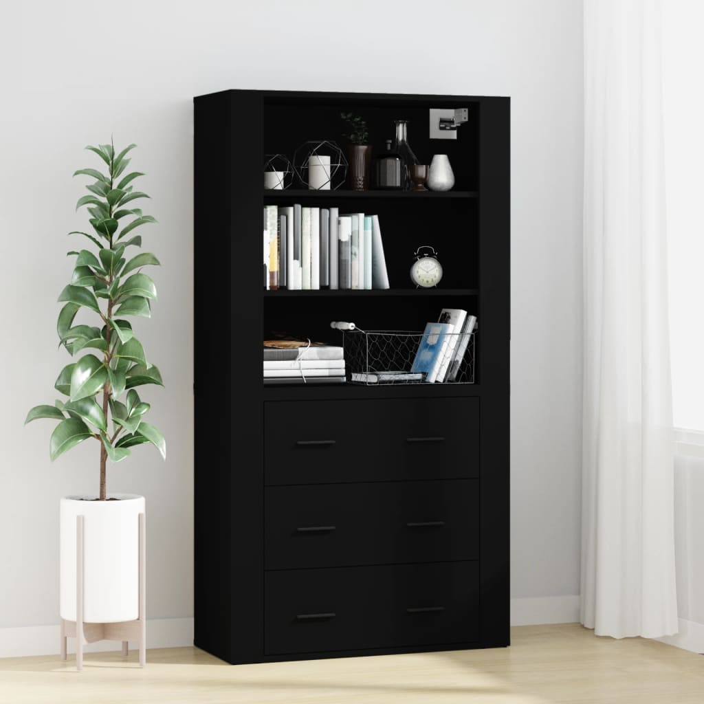 vidaXL Highboard Schwarz Holzwerkstoff