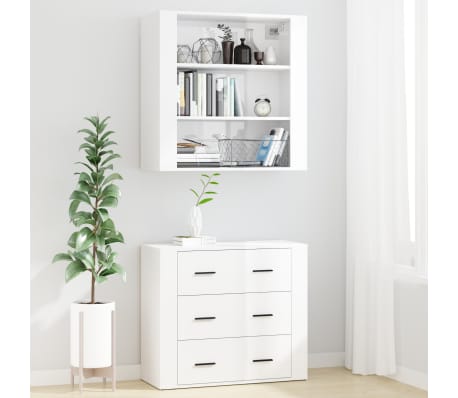 vidaXL Highboard Hochglanz-Wei&szlig; Holzwerkstoff