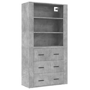 Skříň highboard betonově šedá kompozitní dřevo - obrázek 2
