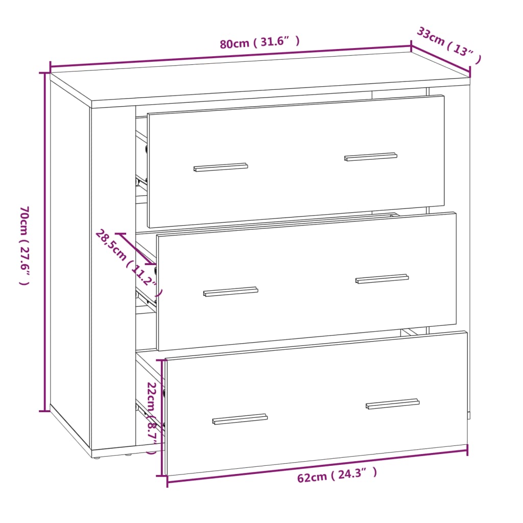 Skříň highboard betonově šedá kompozitní dřevo