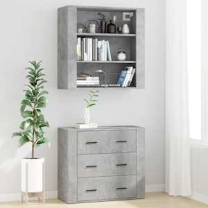 Skříň highboard betonově šedá kompozitní dřevo - obrázek 3