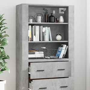 Skříň highboard betonově šedá kompozitní dřevo - obrázek 4