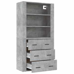 Skříň highboard betonově šedá kompozitní dřevo - obrázek 6