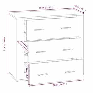 Skříň highboard betonově šedá kompozitní dřevo - obrázek 11