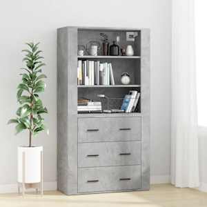 Skříň highboard betonově šedá kompozitní dřevo - obrázek 1