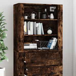Skříň highboard kouřový dub kompozitní dřevo - obrázek 4