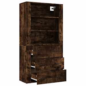 Skříň highboard kouřový dub kompozitní dřevo - obrázek 6