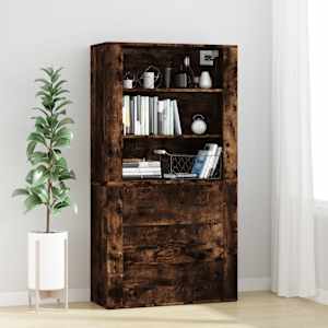 Skříň highboard kouřový dub kompozitní dřevo - obrázek 1