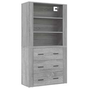 Skříň highboard šedá sonoma kompozitní dřevo - obrázek 2