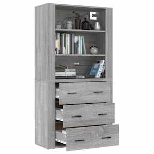 Skříň highboard šedá sonoma kompozitní dřevo - obrázek 5