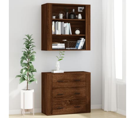 vidaXL Komoda, rudos ąžuolo spalvos, apdirbta mediena
