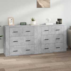 Příborníky 2 ks betonově šedé kompozitní dřevo - obrázek 1