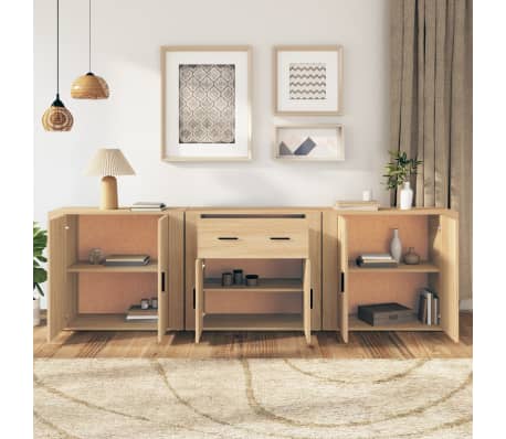 vidaXL Komode 3 kom boja hrasta sonome od konstruiranog drva