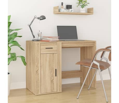 vidaXL kirjutuslaud kapiga, Sonoma tamm, tehispuit