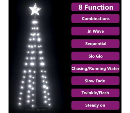 vidaXL J&oacute;lalj&oacute;sastr&yacute;ta 84 Kalt-Hv&iacute;t LED Lj&oacute;saskreyting 50x150 cm