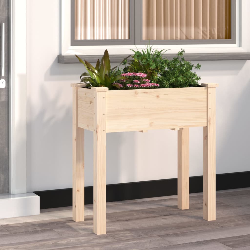 vida XL Pflanzkübel mit Einsatz 71x 37x 76 cm Massivholz Tanne