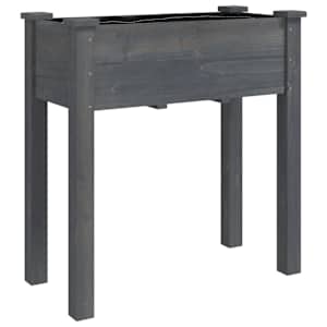 Truhlík s vložkou šedý 71 x 37 x 76 cm masivní jedlové dřevo - obrázek 2