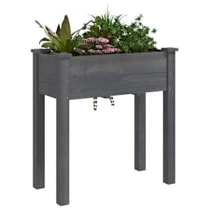 Truhlík s vložkou šedý 71 x 37 x 76 cm masivní jedlové dřevo - obrázek 3