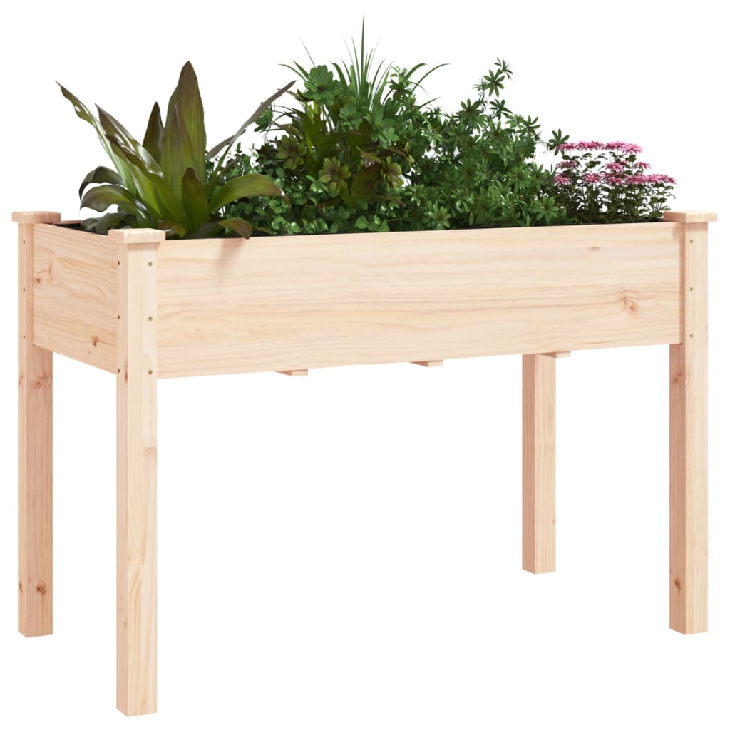 vidaXL Plantenbak met voering 118x59x76 cm massief vurenhout afbeelding