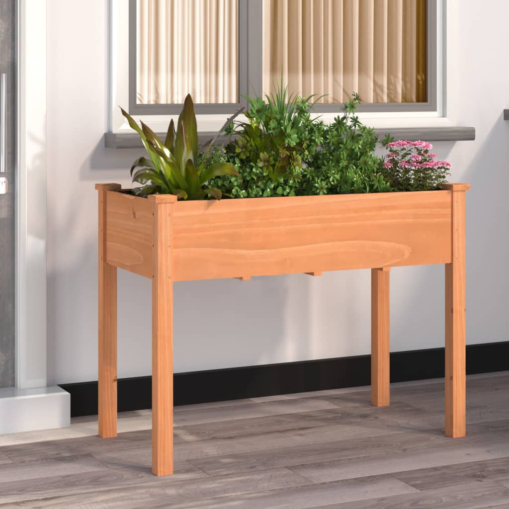 vida XL Pflanzkübel mit Einsatz Braun 118x 59x 76 cm Massivholz Tanne