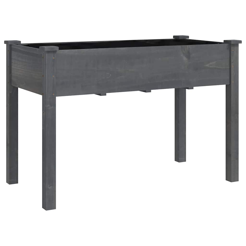 E-shop vidaXL Kvetináč s vložkou sivý 118x59x76 cm jedľový masív