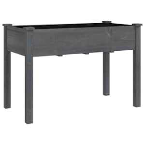 Truhlík s vložkou šedý 118 x 59 x 76 cm masivní jedlové dřevo - obrázek 2