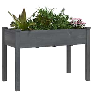 Truhlík s vložkou šedý 118 x 59 x 76 cm masivní jedlové dřevo - obrázek 3