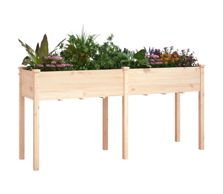 vidaXL Kukkalaatikko vuorauksella 161x45x76 cm t&auml;ysi kuusi