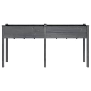 Truhlík s vložkou šedý 161 x 45 x 76 cm masivní jedlové dřevo - obrázek 4