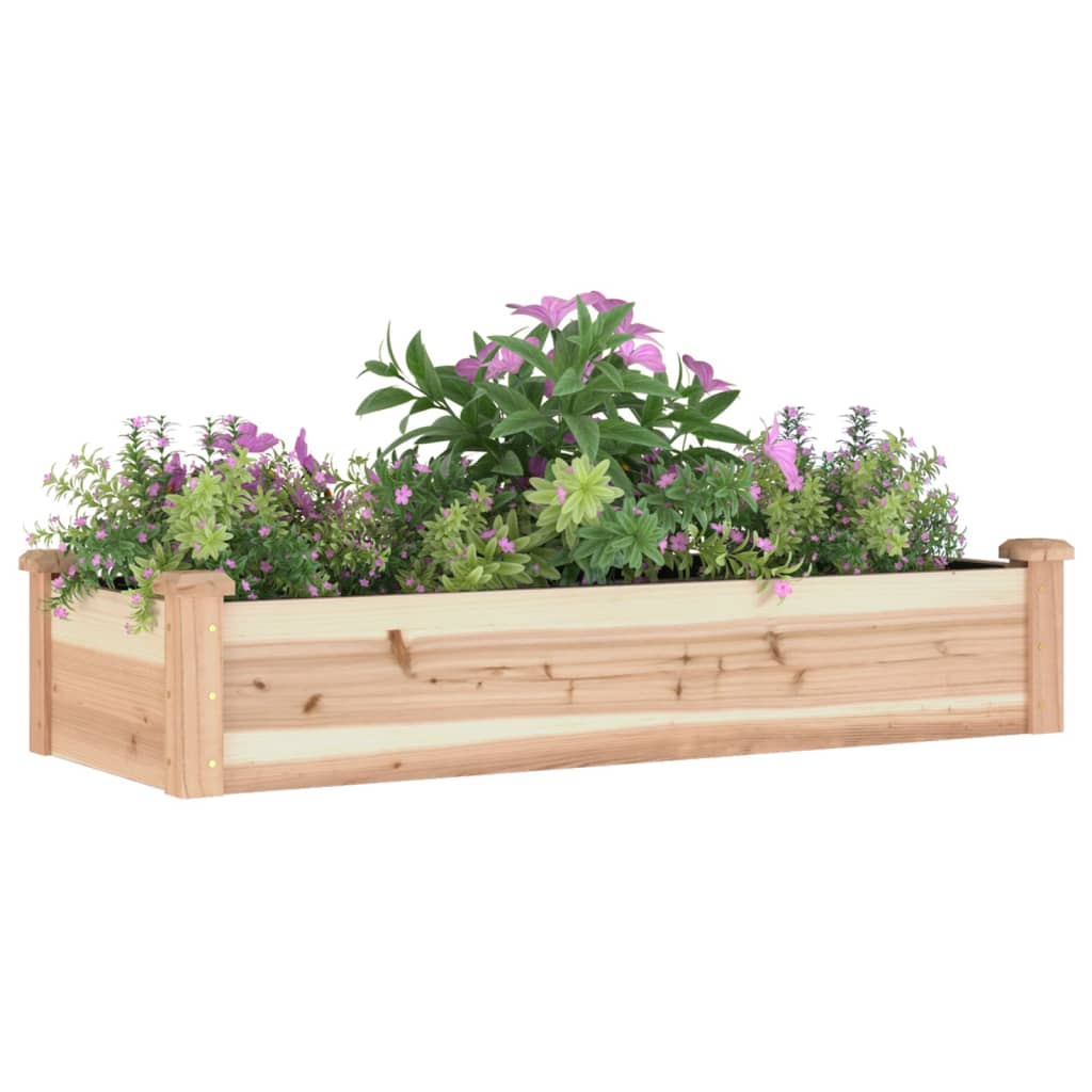 vidaXL tömör fenyőfa kerti magaságyás béléssel 120x45x25 cm