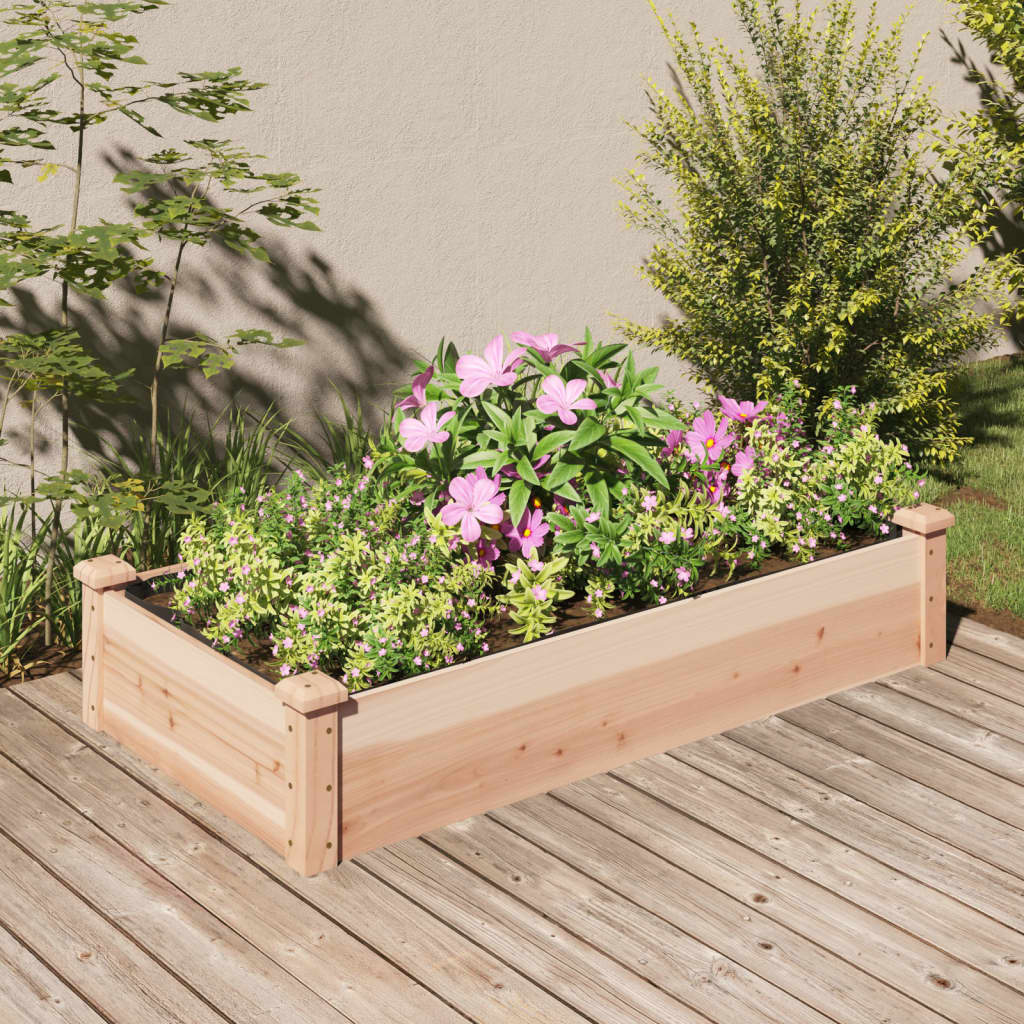 vidaXL Strat de grădină înălțat cu căptușeală, 120x60x25 cm, lemn brad