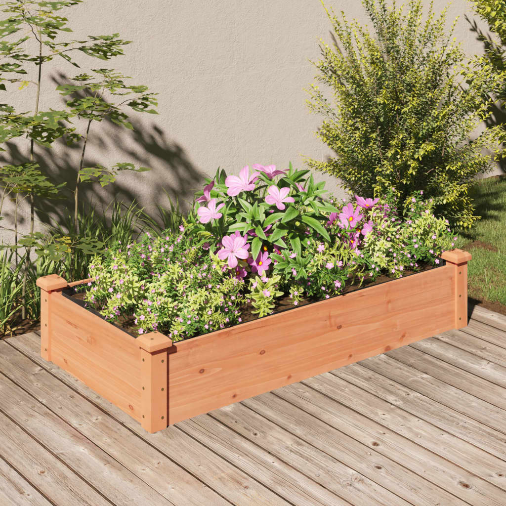 vida XL Hochbeet mit Einsatz Braun 120x 60x 25 cm Massivholz Tanne