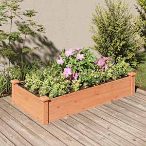 Vrtna visoka greda s podlogo rjava 120x60x25 cm trden les jelke