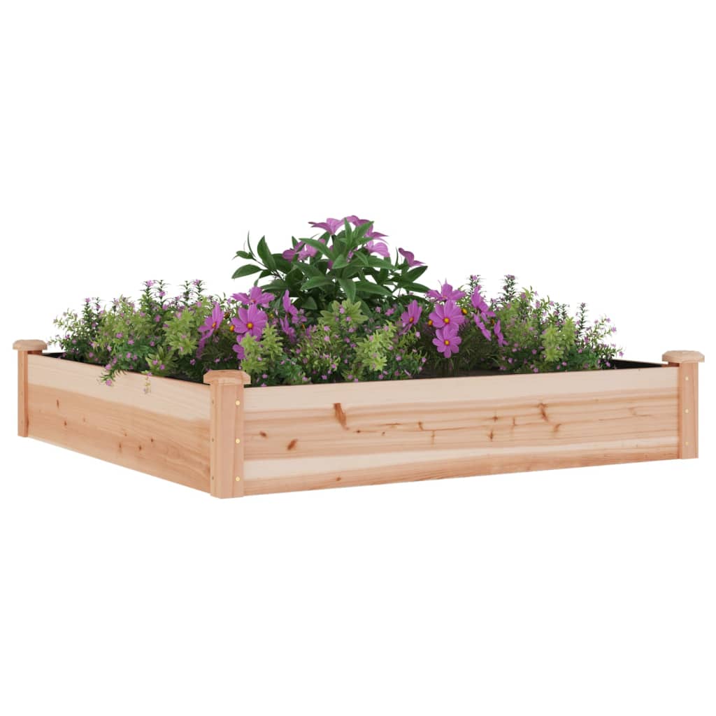vidaXL Plantenbak verhoogd met voering 120x120x25 cm massief vurenhout afbeelding