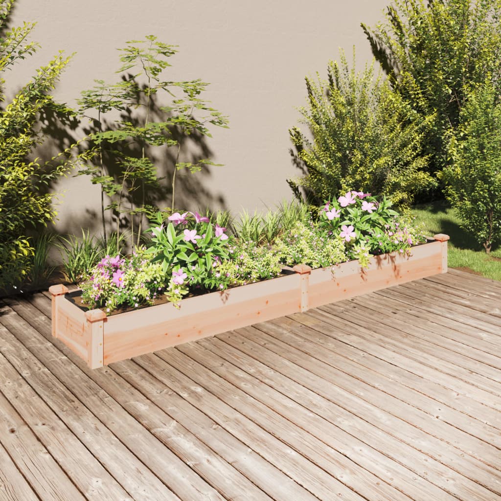 Strat de grădină înălțat cu căptușeală, 240x45x25 cm, lemn brad