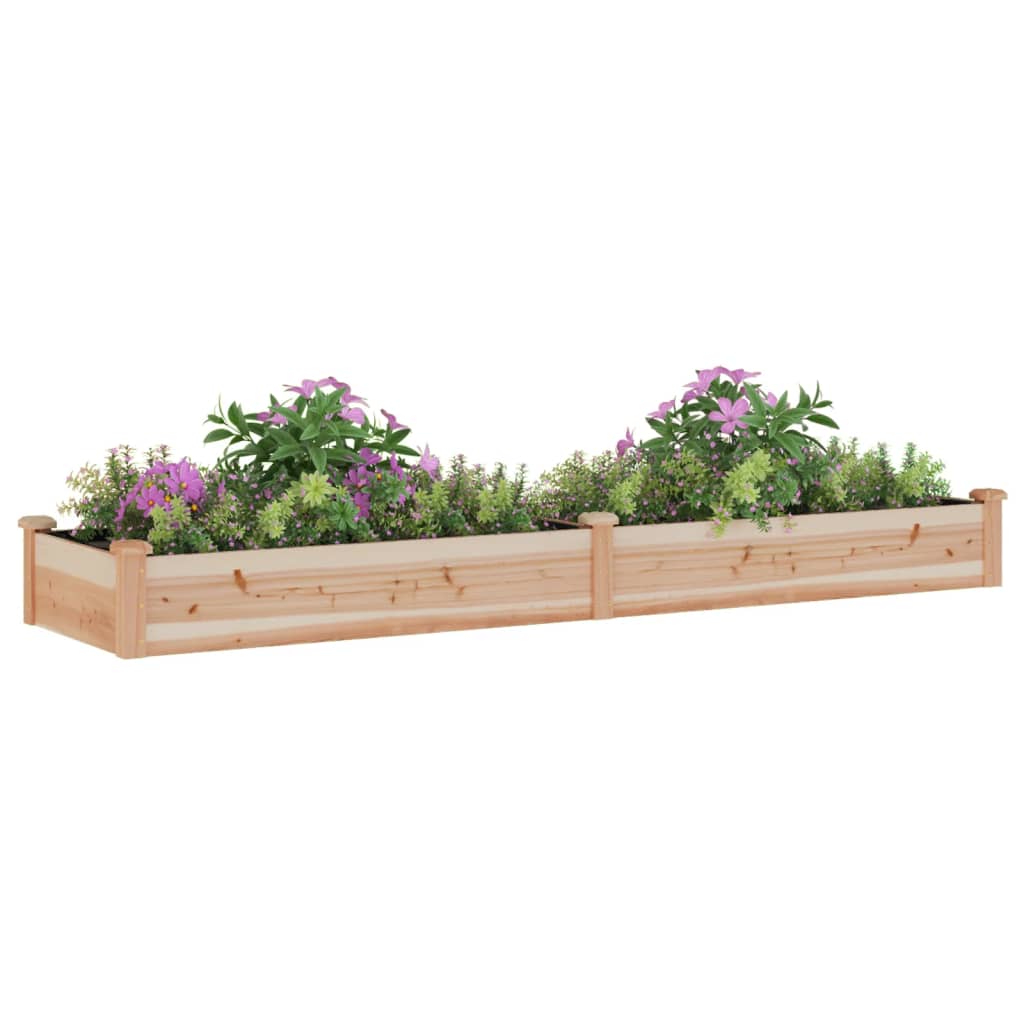 vidaXL Plantenbak verhoogd met voering 240x60x25 cm massief vurenhout afbeelding