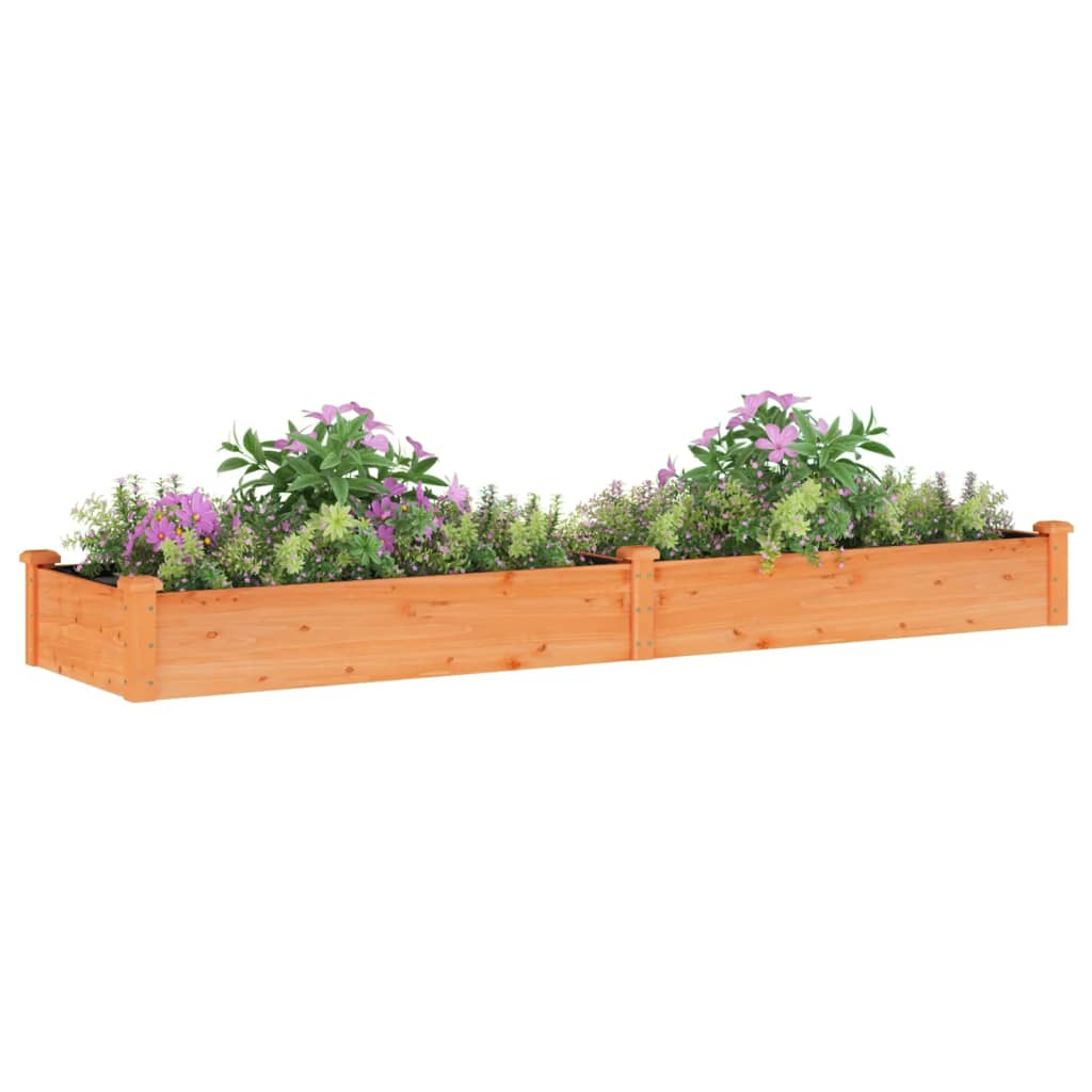 vidaXL Plantenbak verhoogd met voering 240x60x25 cm vurenhout bruin afbeelding