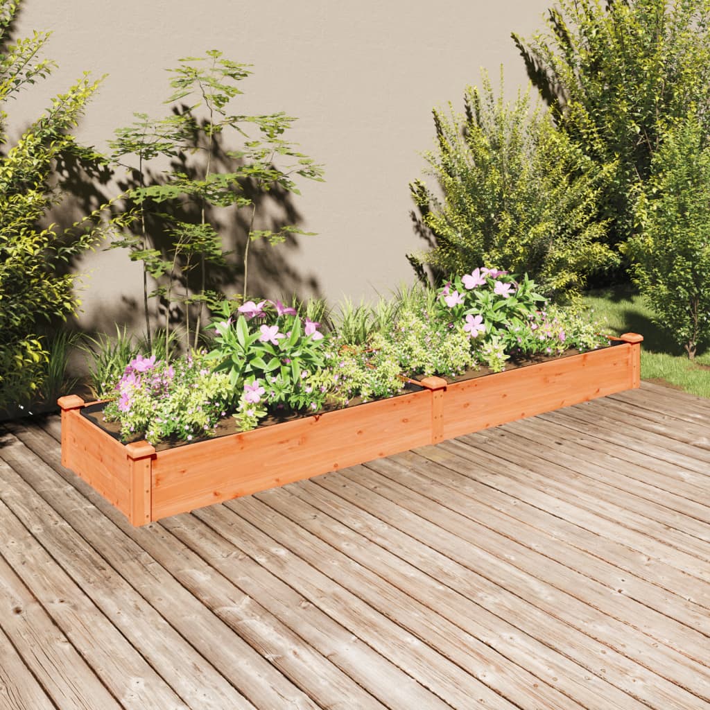 vidaXL Lit surélevé de jardin doublure 240x60x25 cm bois massif sapin