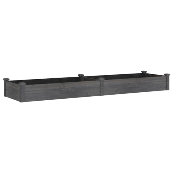 vidaXL voodriga aia taimelava, hall, 240 x 60 x 25 cm, nulupuit