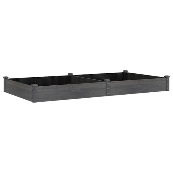 vidaXL voodriga aia taimelava, hall, 240 x 120 x 25 cm, nulupuit