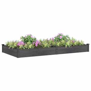 Zahradní vyvýšený záhon s vložkou šedý 240x120x25cm masiv jedle - obrázek 3
